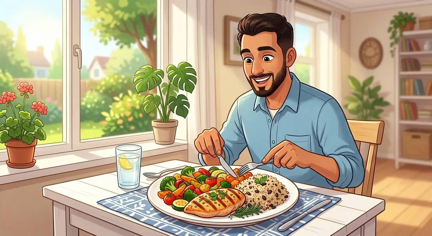 رجل يخطط لإنقاص الدهون وبناء العضلات بخطوات متكاملة
