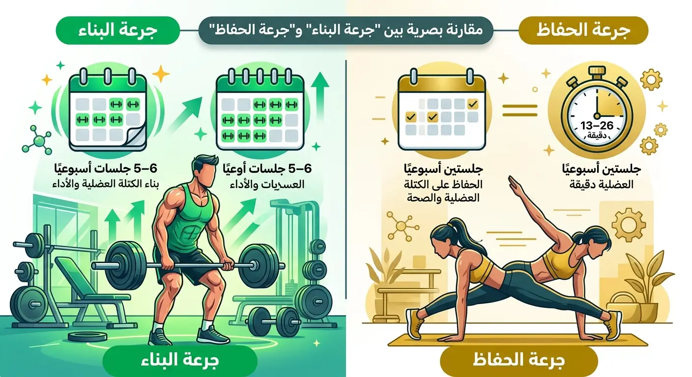 رسم بياني يوضح الفرق بين سرعة بناء اللياقة القلبية الوعائية وبطء بنائها مقارنة بسرعة فقدانها عند التوقف عن التمرين