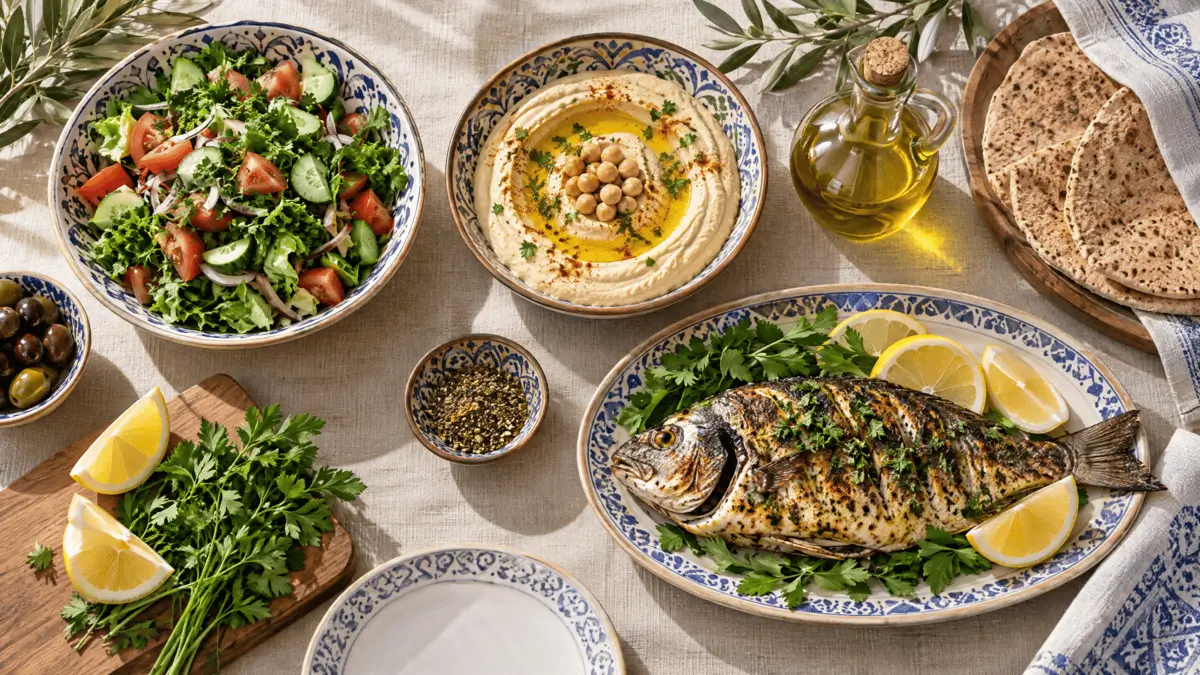 مائدة عربية تجسد الغذاء الصحي للقلب