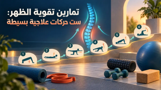 تمارين تقوية الظهر: ست حركات علاجية بسيطة بالخطوات والتنفس والتكرار