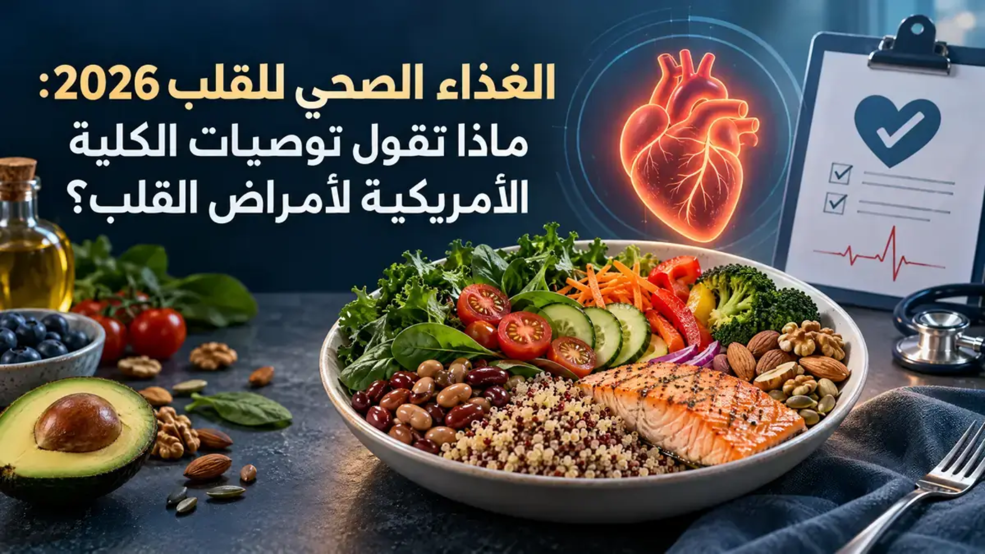 الغذاء الصحي للقلب 2026: ماذا تقول توصيات الكلية الأمريكية لأمراض القلب؟