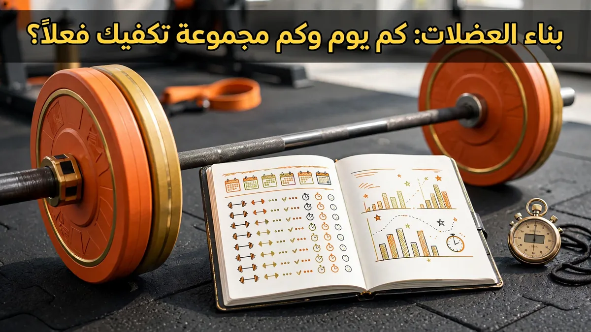 الحد الأدنى لبناء العضلات: كم يوم وكم مجموعة تكفيك فعلاً؟